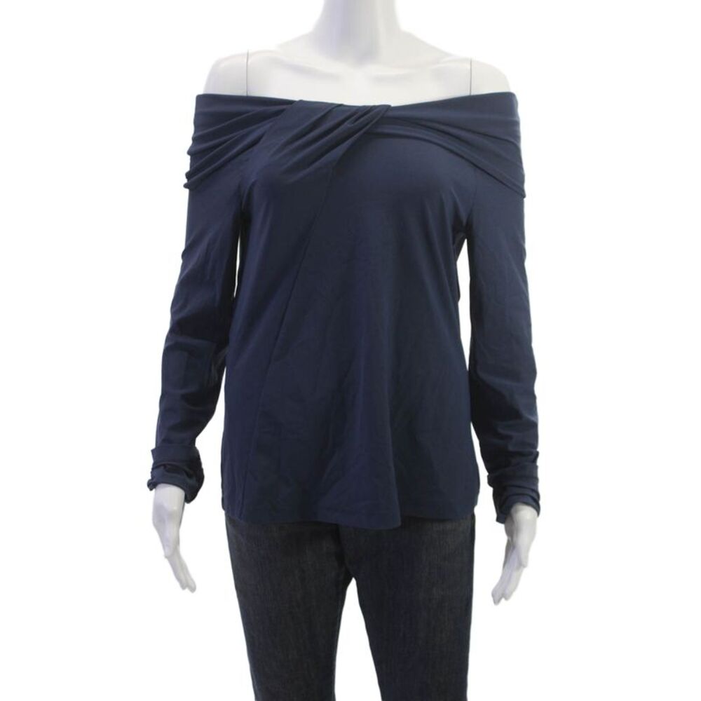 Porto Womens Dark Blue Long Sleeve Top Polyester Elastane Size 1